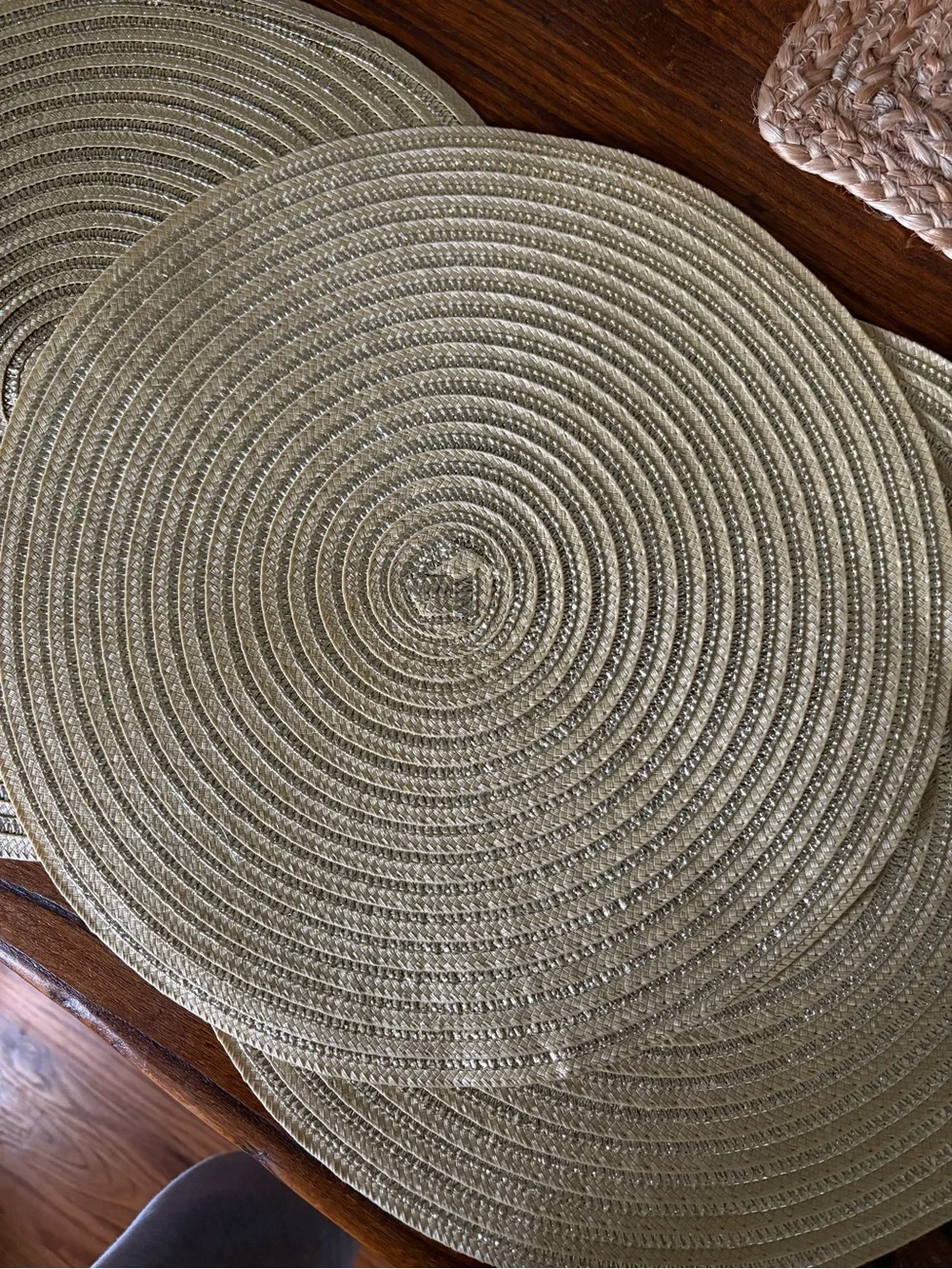 ▪️Gold Round Braided Placemats - Set of 3